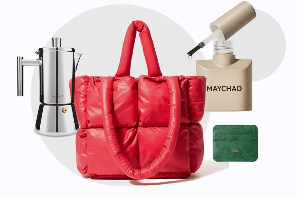 cover photo, list of affordable gifts, purse, nail polish, wallet